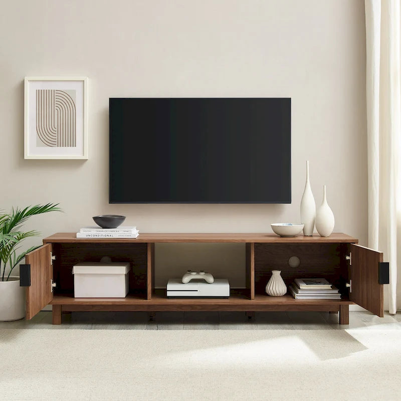Meuble TV moderne à portes cannelées