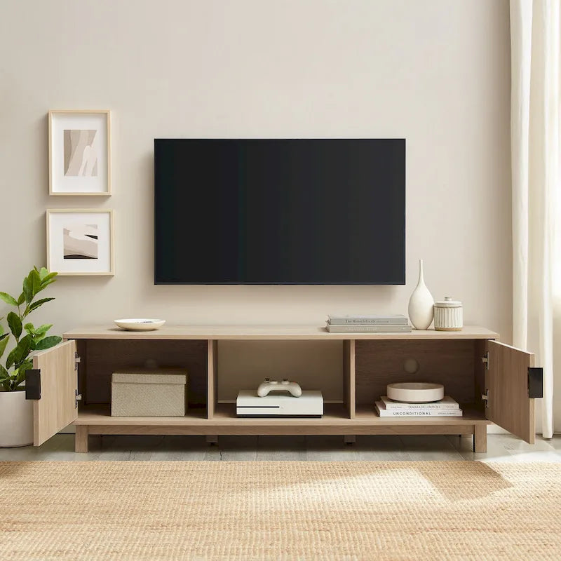 Meuble TV moderne à portes cannelées