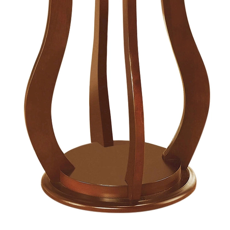 Table d'appoint ronde marron avec plateau imitation marbre