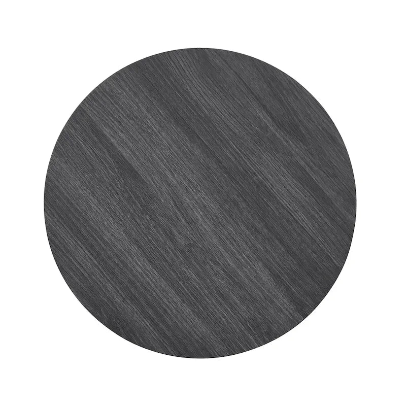 Table d'appoint contemporaine en bois rond avec étagère pour chambre ou salon