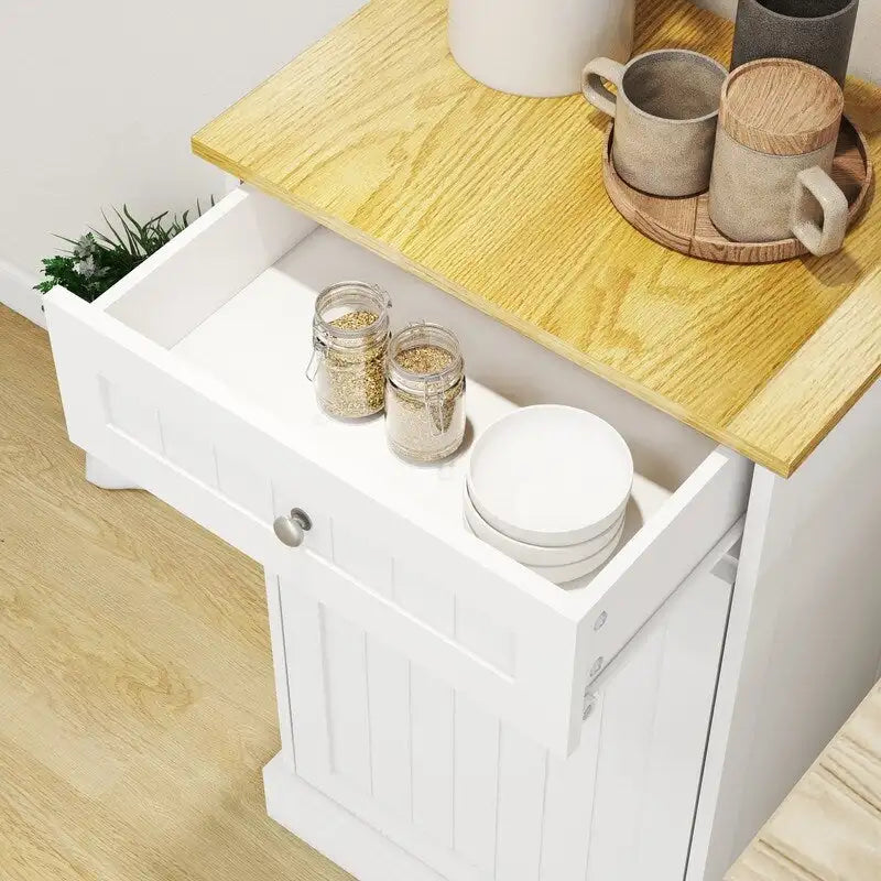 1 tiroir et meuble poubelle inclinable à 1 compartiment Meuble poubelle de cuisine