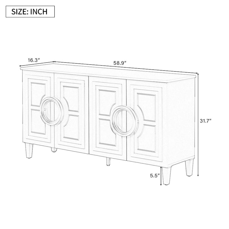Console 59 4 portes avec poignées rondes