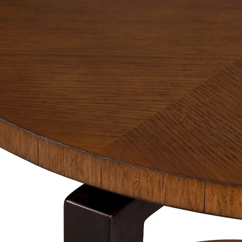 Table d'appoint ronde à 2 niveaux - 26,5 - Marron