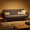 Canapé 67 avec accoudoirs moelleux, petit canapé avec 3 coussins confortables, canapé 3 places pour salon