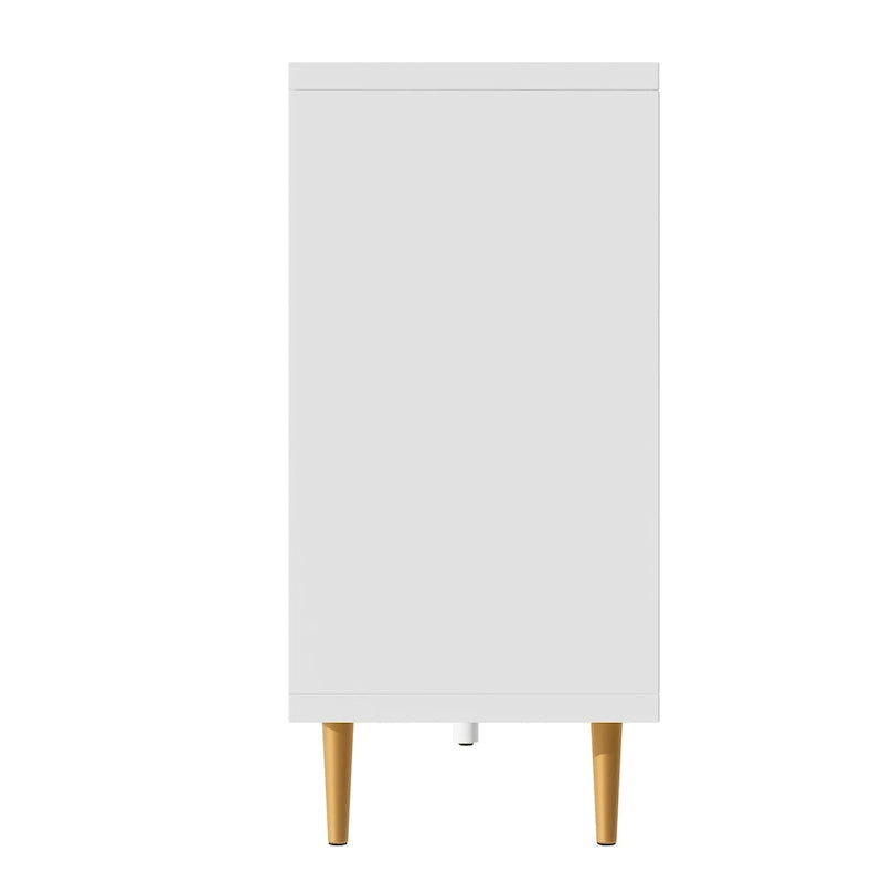 Meuble TV moderne de 65 po avec portes et étagères réglables pour téléviseurs jusqu'à 70 po