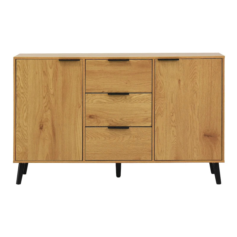 Bahut buffet moderne avec 2 portes, étagères de rangement et 3 tiroirs
