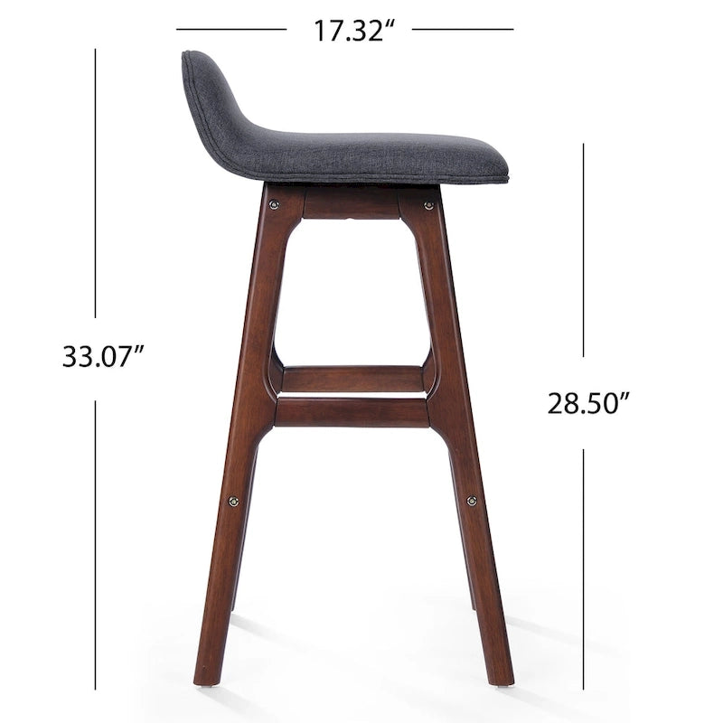 Tabourets de bar rembourrés style Mid-Century Modern (Lot de 2)