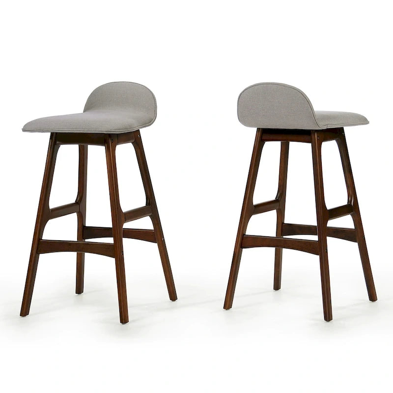 Tabourets de bar rembourrés style Mid-Century Modern (Lot de 2)