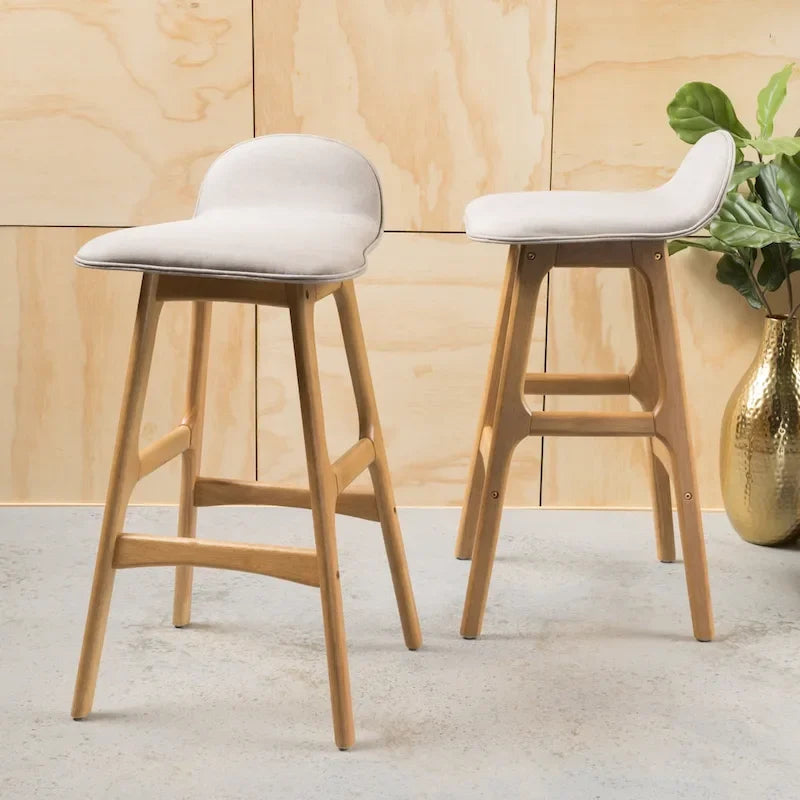 Tabourets de bar rembourrés style Mid-Century Modern (Lot de 2)