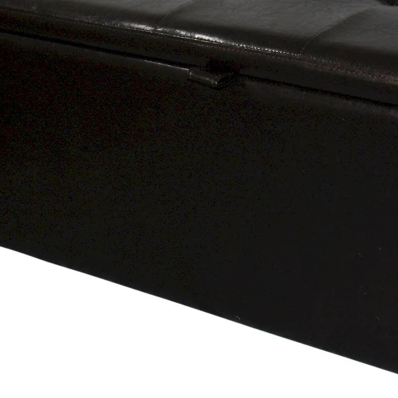 Banc de rangement en similicuir marron