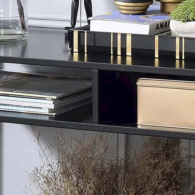 Console 3 étagères en acier Glam 48 pouces