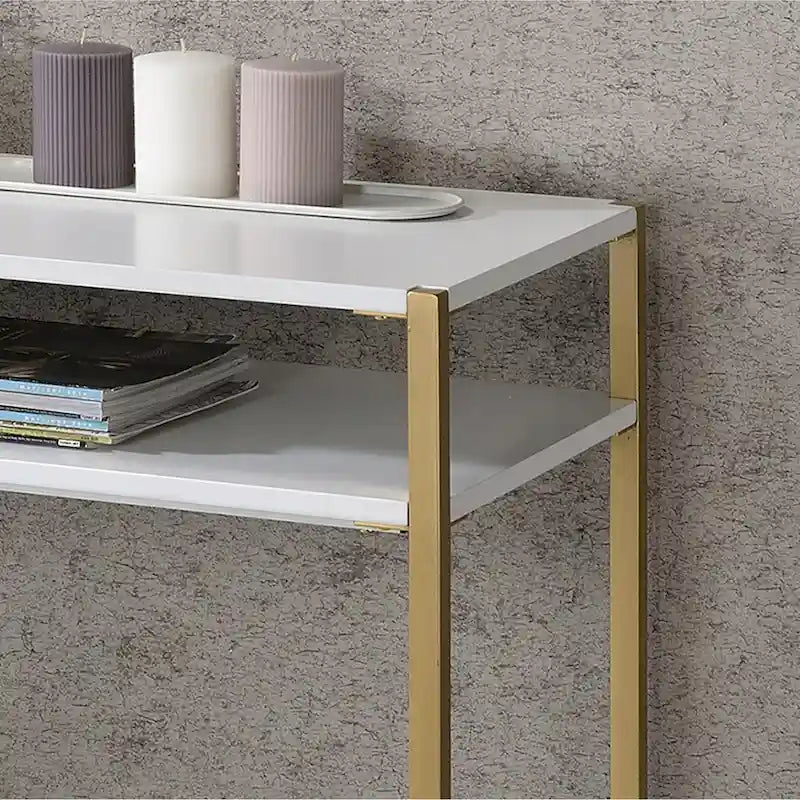 Console 3 étagères en acier Glam 48 pouces