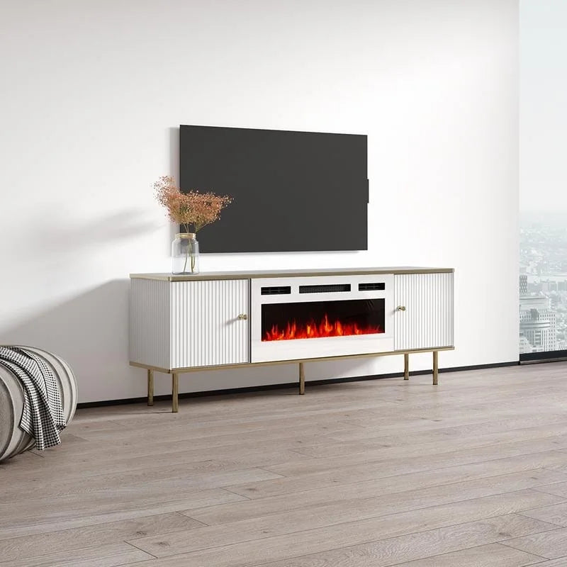Meuble TV 63 pouces avec cheminée électrique