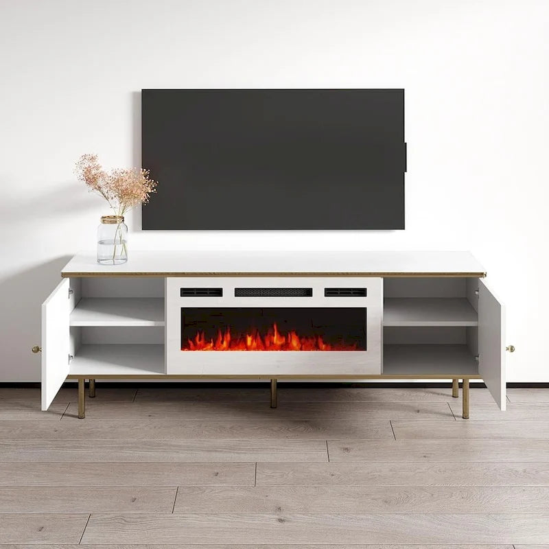 Meuble TV 63 pouces avec cheminée électrique