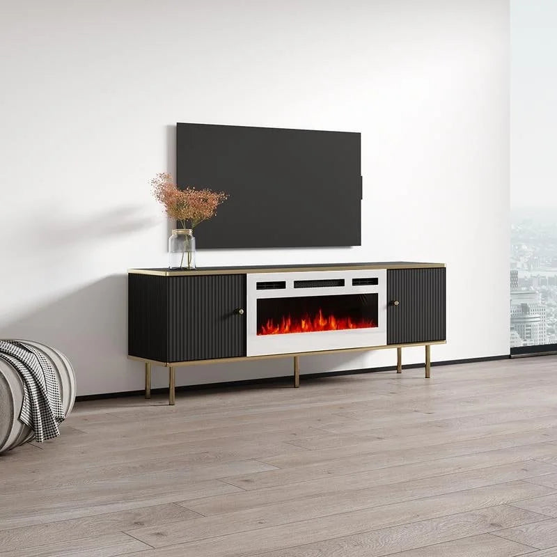Meuble TV 63 pouces avec cheminée électrique