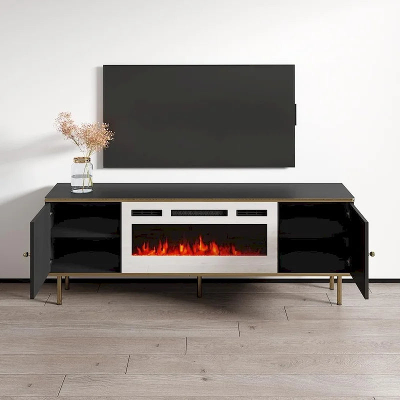 Meuble TV 63 pouces avec cheminée électrique