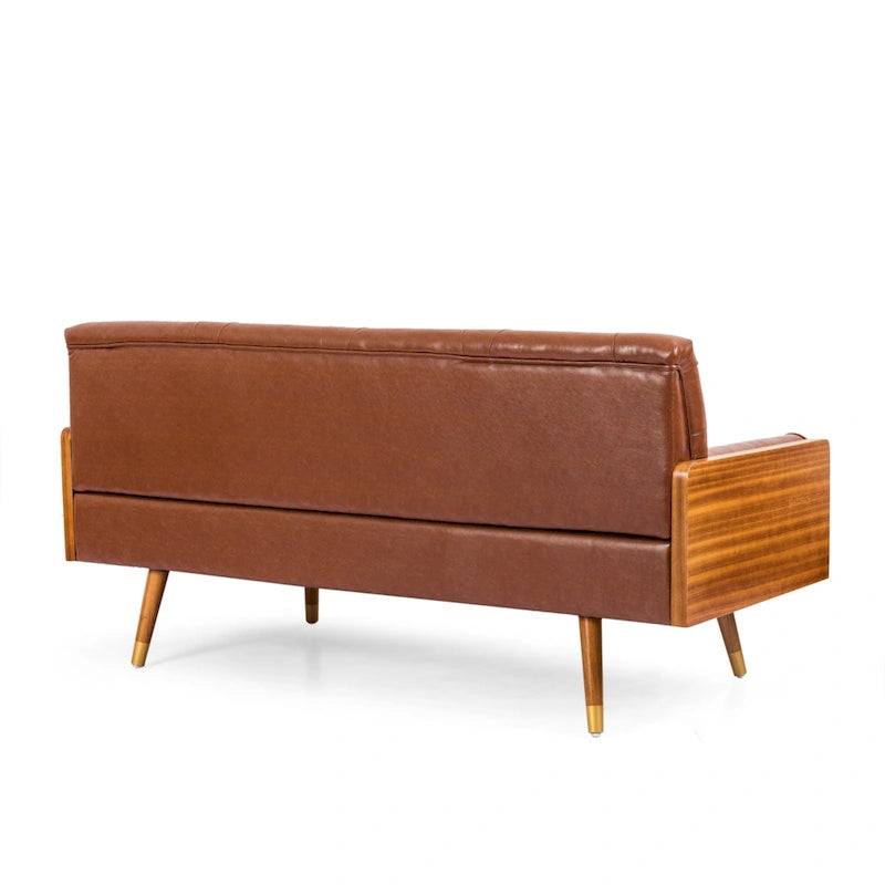 Canapé capitonné de style Mid-century avec coussins décoratifs