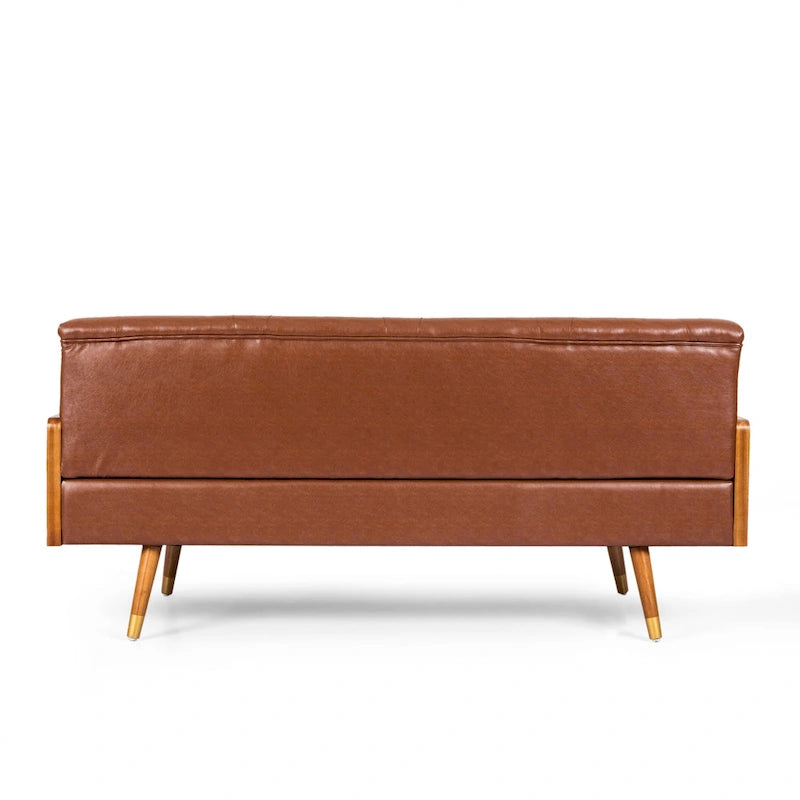 Canapé capitonné de style Mid-century avec coussins décoratifs