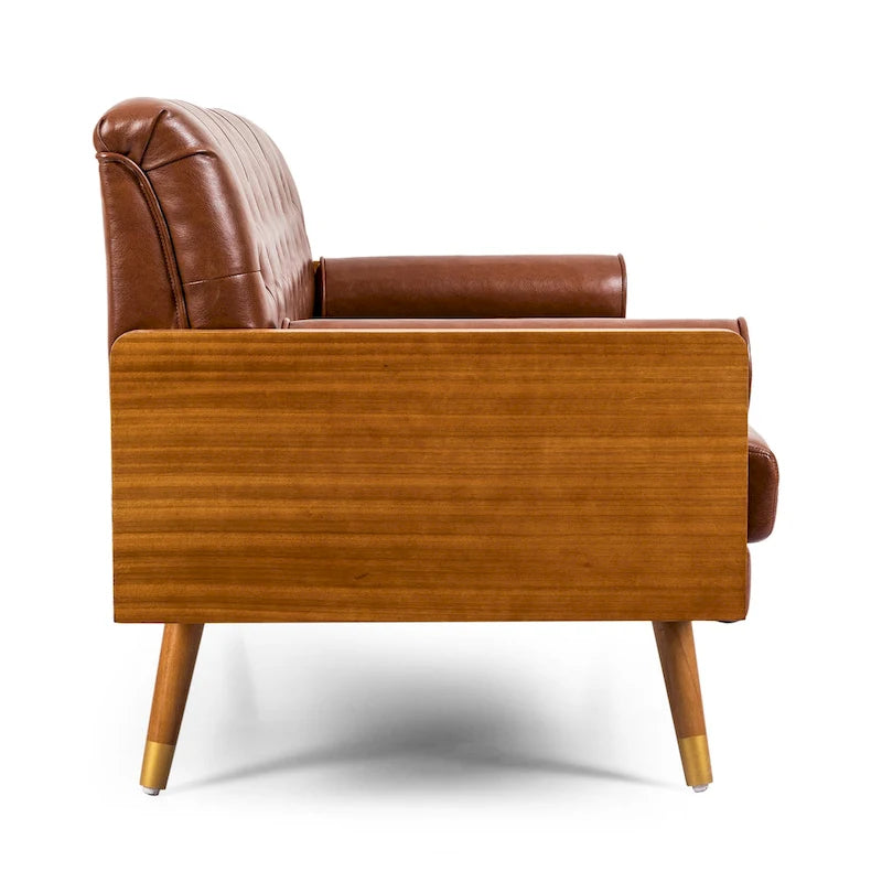 Canapé capitonné de style Mid-century avec coussins décoratifs