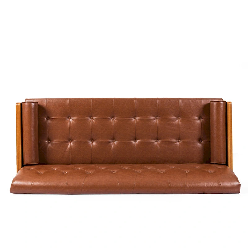 Canapé capitonné de style Mid-century avec coussins décoratifs