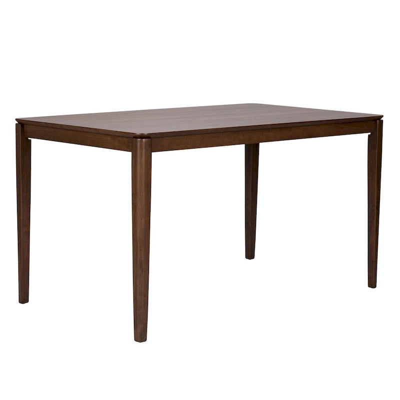 Table à pieds rectangulaires en noyer satiné - Placage de caoutchouc et de noyer