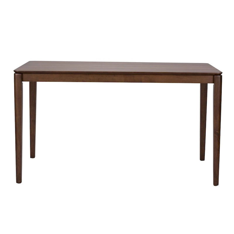 Table à pieds rectangulaires en noyer satiné - Placage de caoutchouc et de noyer