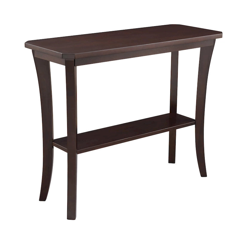 Console d'entrée en bois massif avec étagère – Cerisier Chocolat