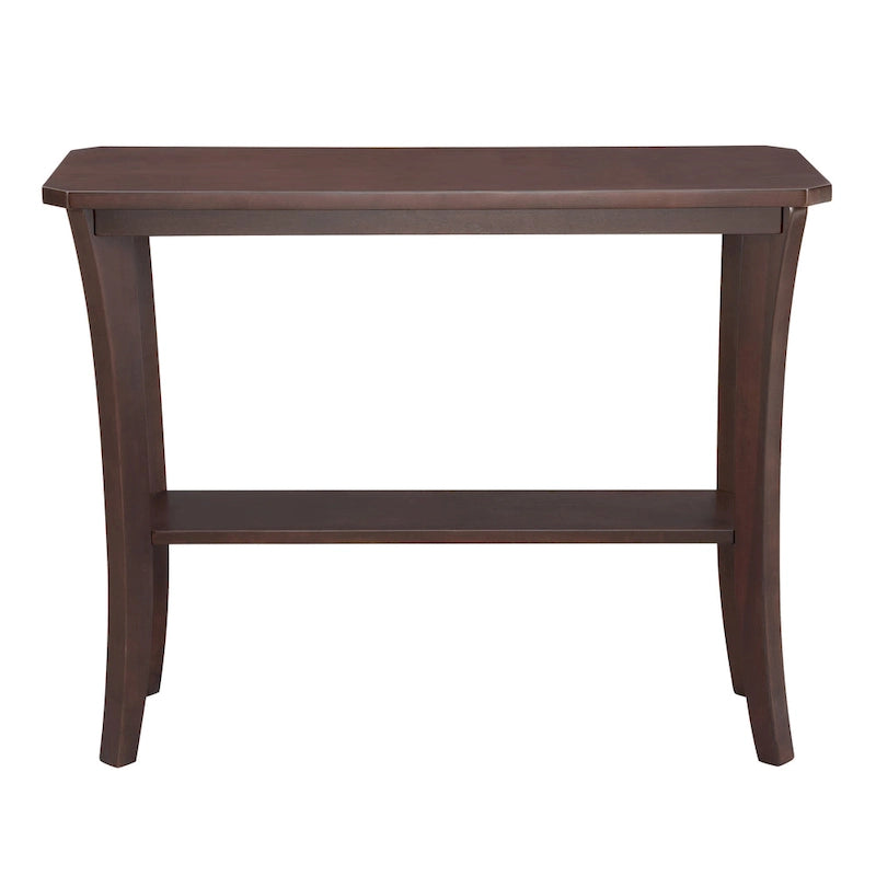 Console d'entrée en bois massif avec étagère – Cerisier Chocolat