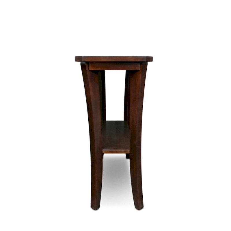 Console d'entrée en bois massif avec étagère – Cerisier Chocolat