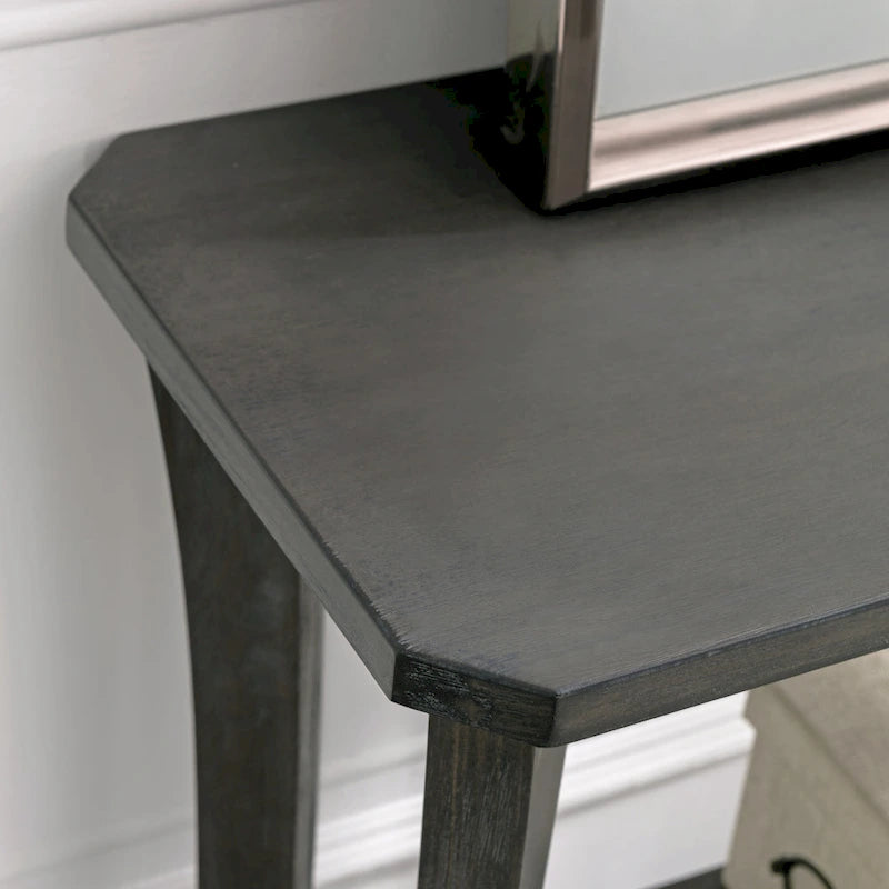 Console d'entrée en bois massif avec étagère – Cerisier Chocolat