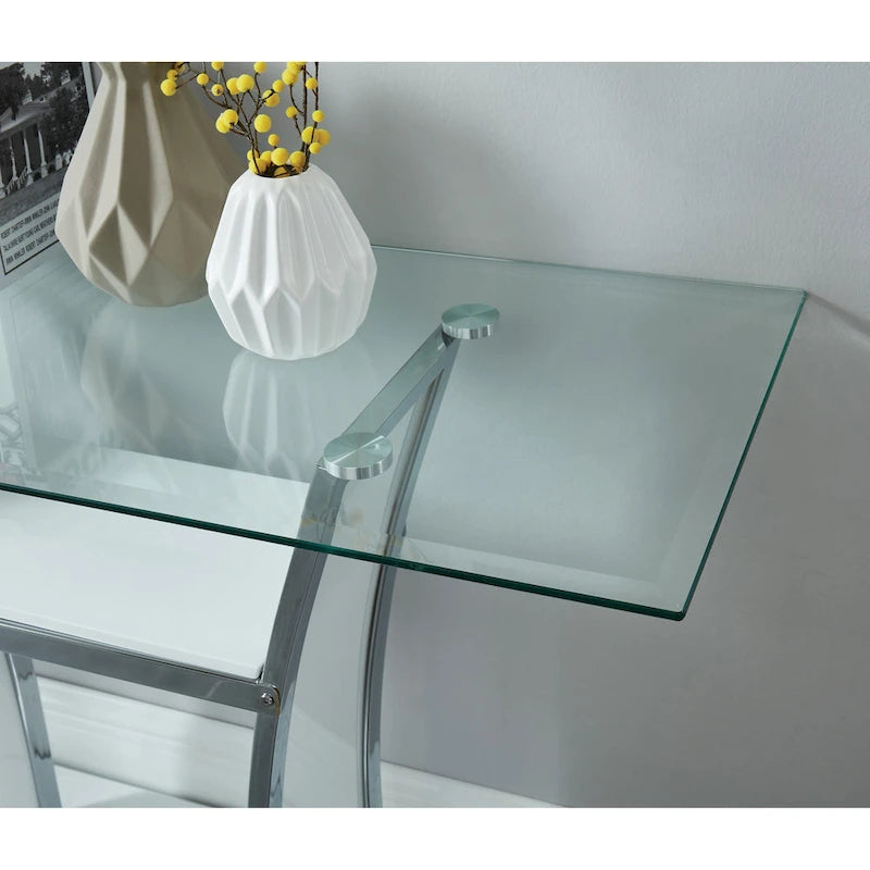 Table de canapé moderne à 2 étagères en métal de 4 pouces