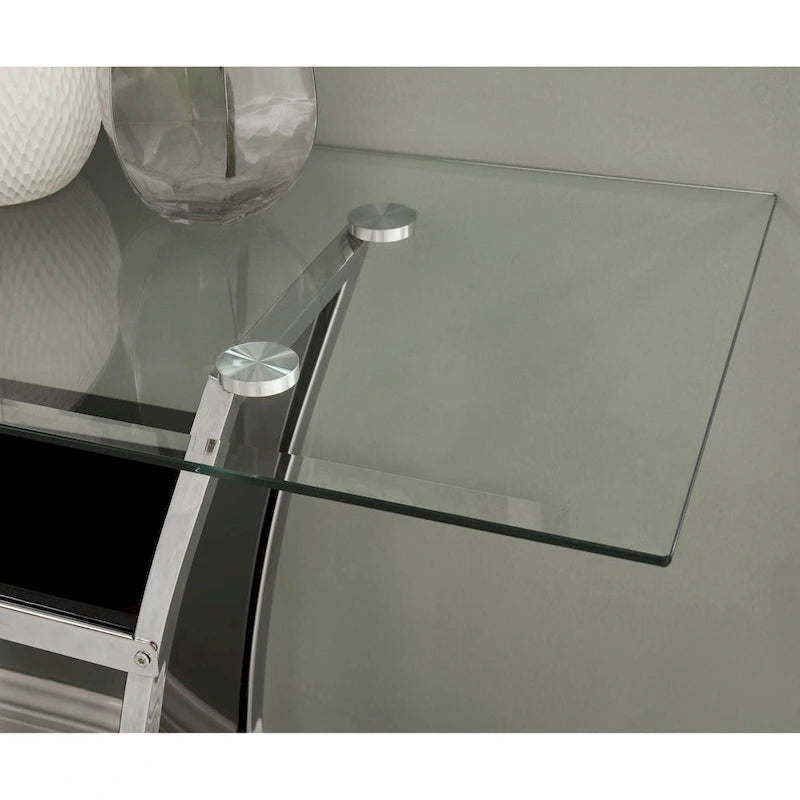 Table de canapé moderne à 2 étagères en métal de 4 pouces