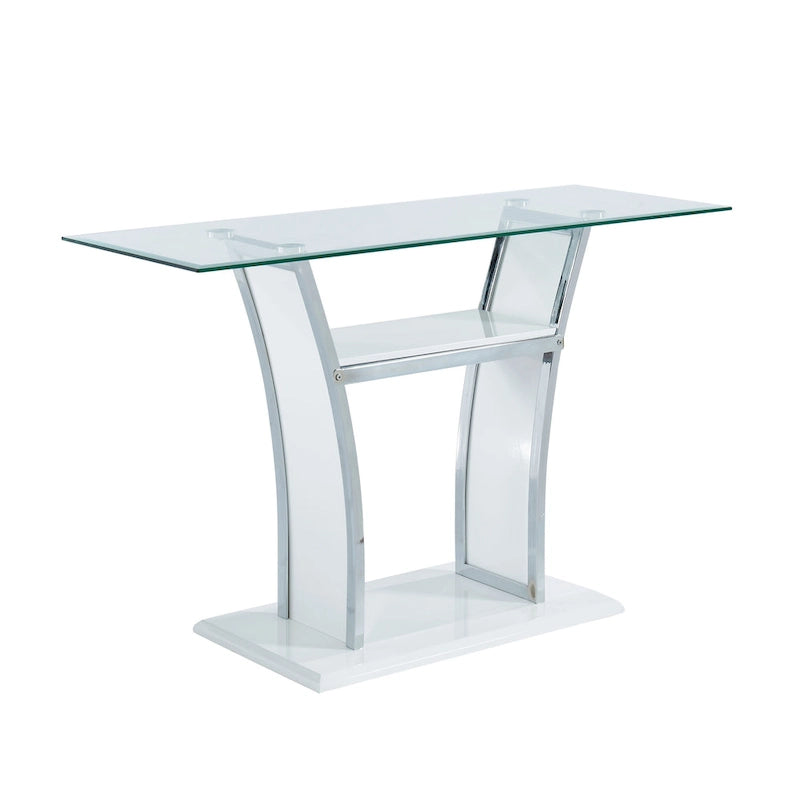 Table de canapé moderne à 2 étagères en métal de 4 pouces