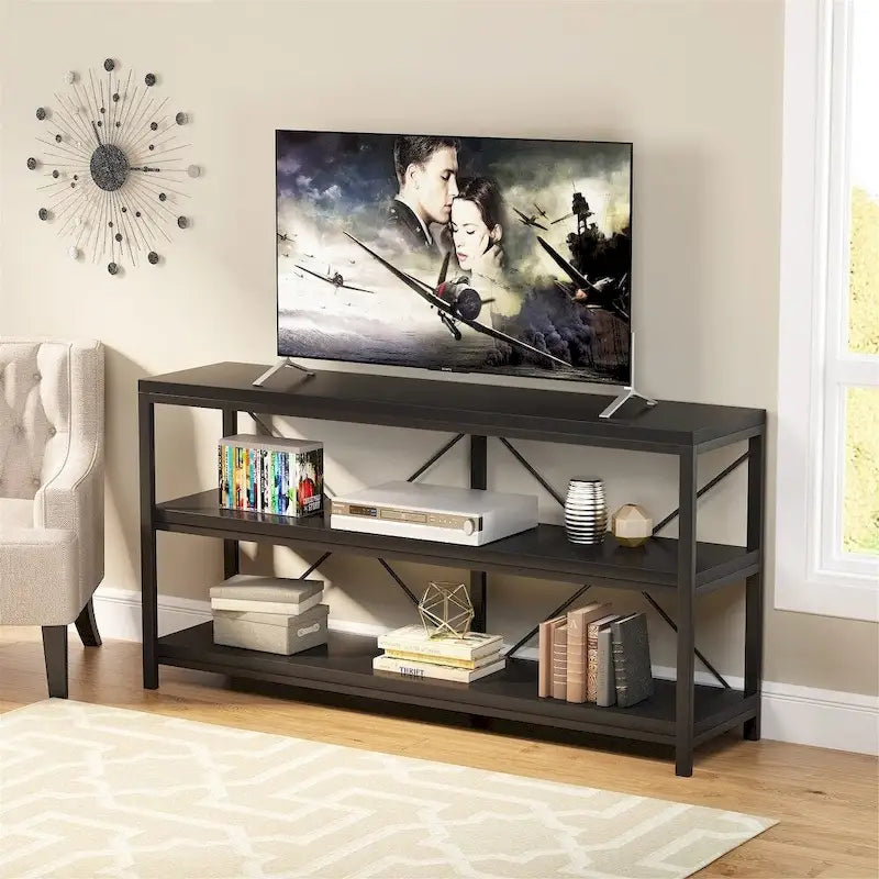 Table console de canapé, Meuble TV console à 3 niveaux, Table d'entrée