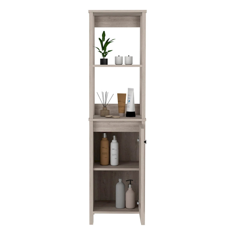 Meuble de Rangement Linge avec 4 Étagères et Porte Simple - 15,7L x 15,7P x 59,3H