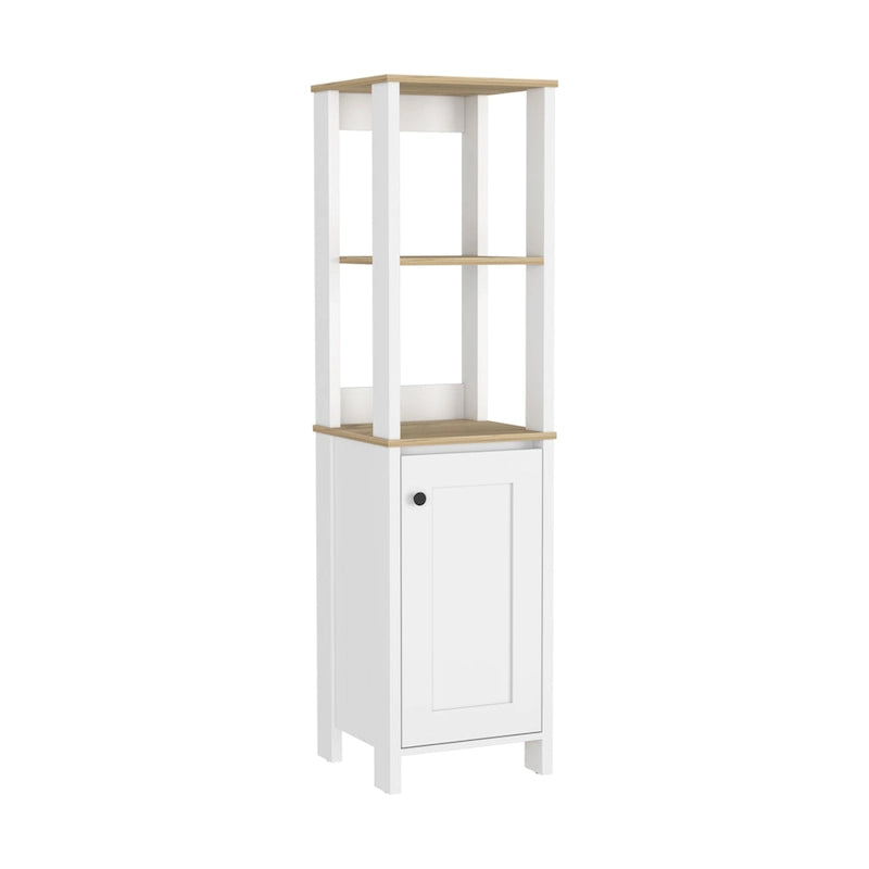 Meuble de Rangement Linge avec 4 Étagères et Porte Simple - 15,7L x 15,7P x 59,3H