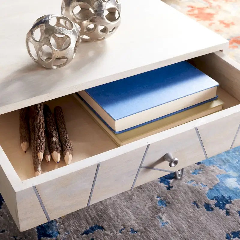 Table basse de salon à 1 tiroir et 1 étagère - 43L x 22P x 16H