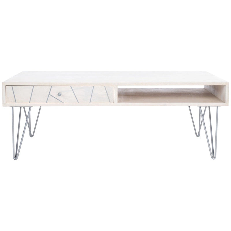 Table basse de salon à 1 tiroir et 1 étagère - 43L x 22P x 16H