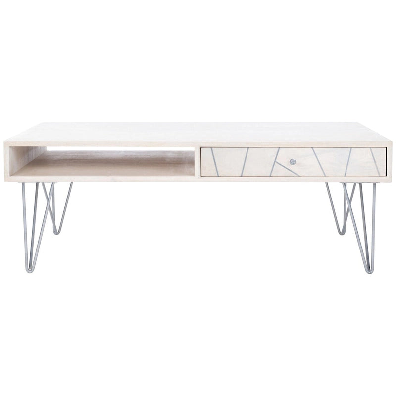 Table basse de salon à 1 tiroir et 1 étagère - 43L x 22P x 16H