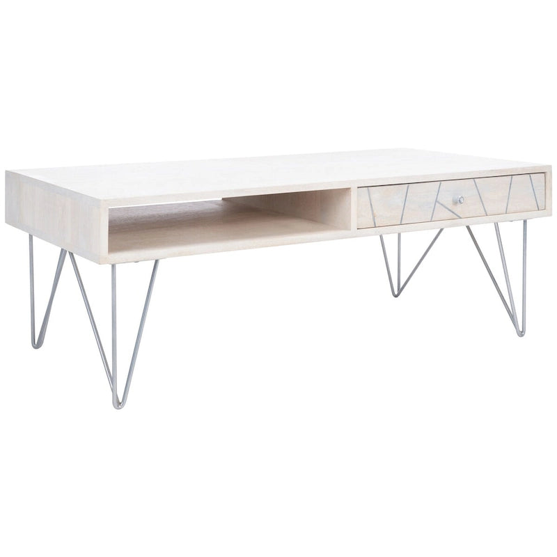 Table basse de salon à 1 tiroir et 1 étagère - 43L x 22P x 16H