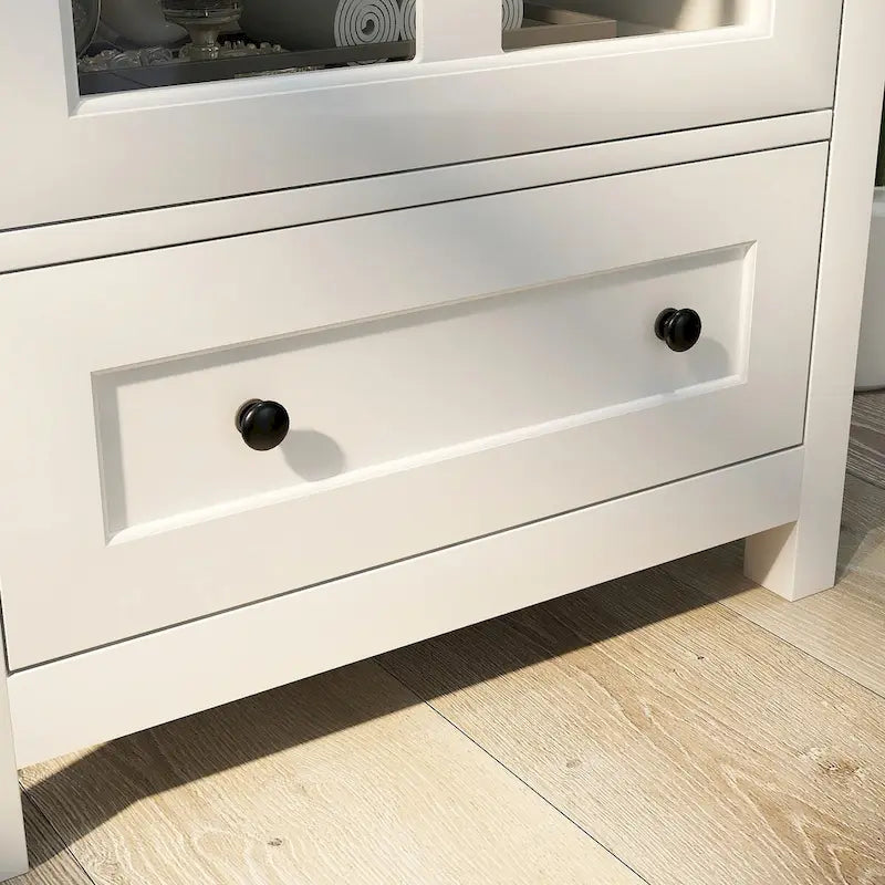Meuble de rangement buffet avec portes vitrées et poignée cloche unique - 22,05x14,37x31,69