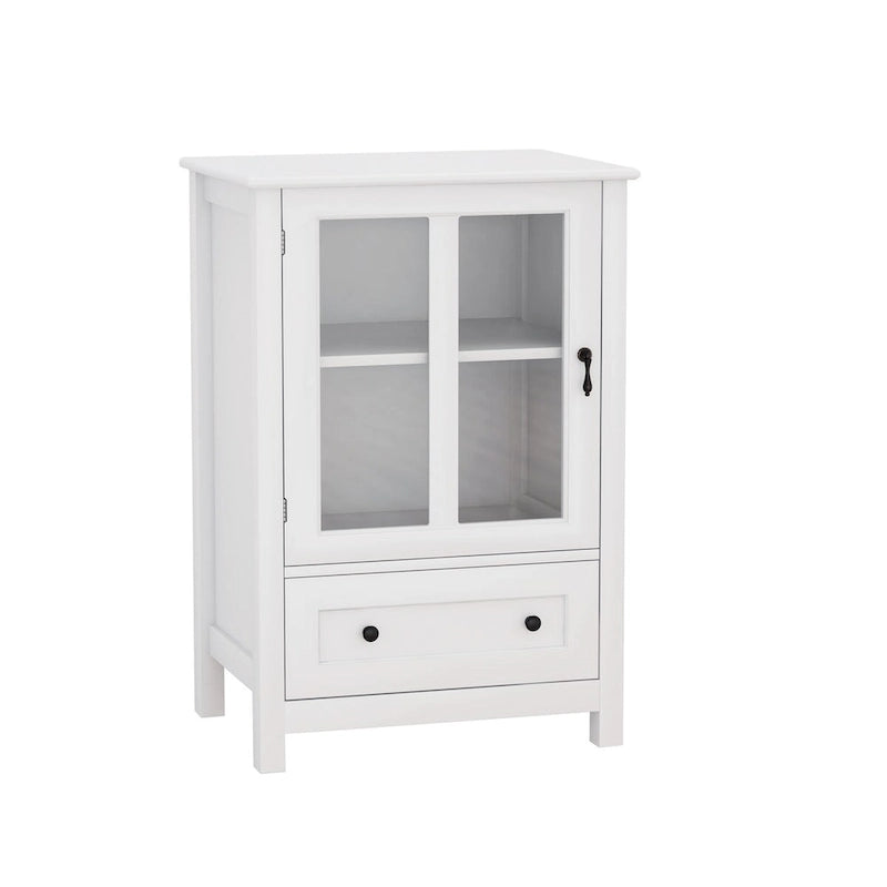 Meuble de rangement buffet avec portes vitrées et poignée cloche unique - 22,05x14,37x31,69