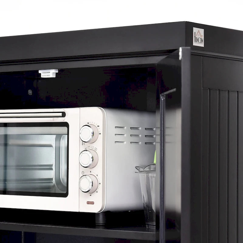 Meuble de cuisine, Grand placard de rangement, Armoire autonome avec tiroir, portes et étagères réglables