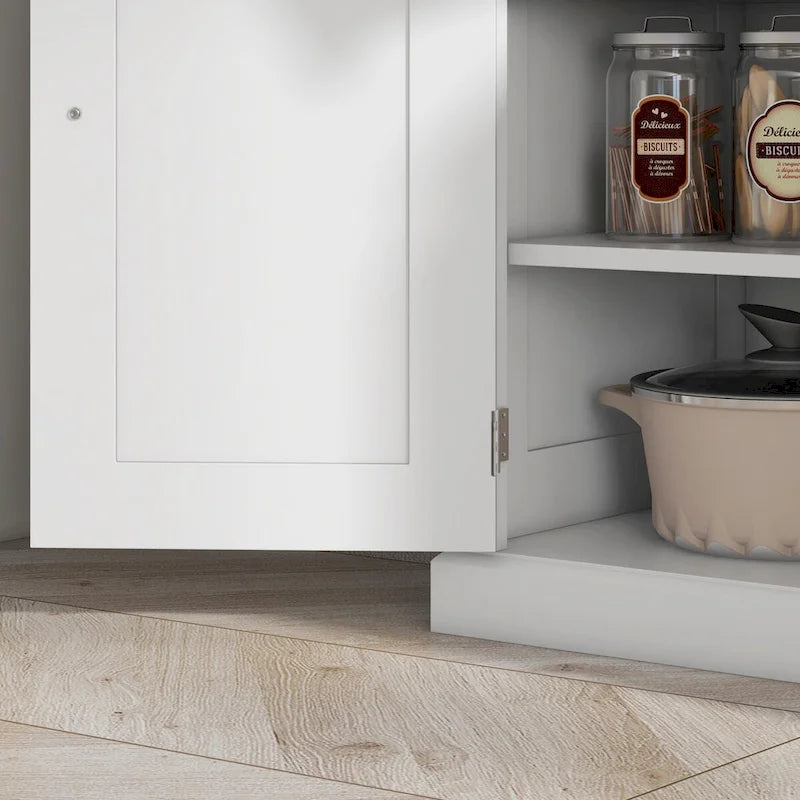 Meuble de cuisine, Grand placard de rangement, Armoire autonome avec tiroir, portes et étagères réglables