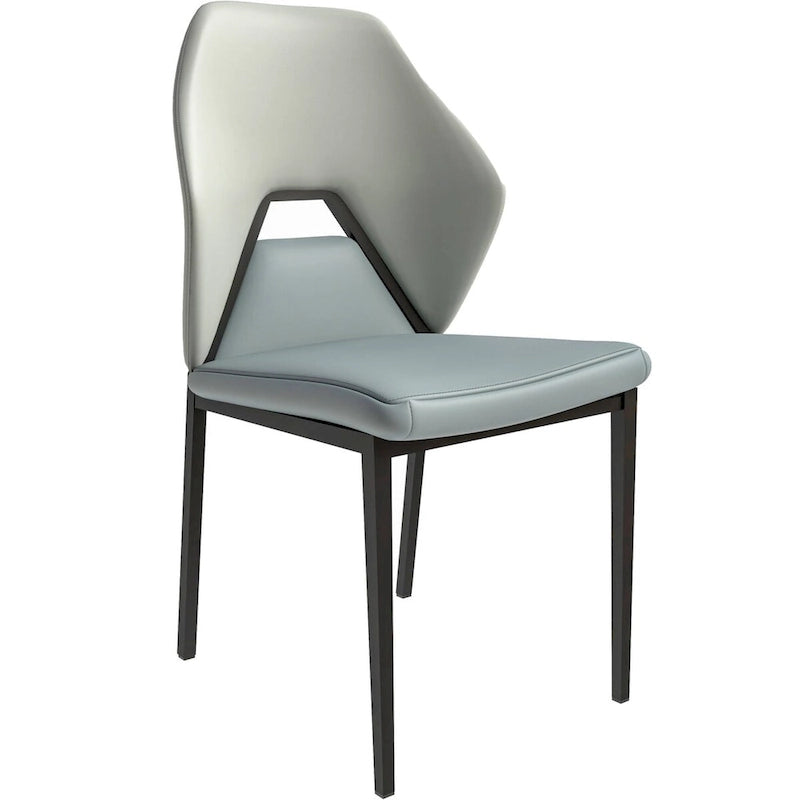 Chaise de salle à manger en cuir PU avec pieds en fer noir, chaise d'appoint de cuisine rembourrée moderne
