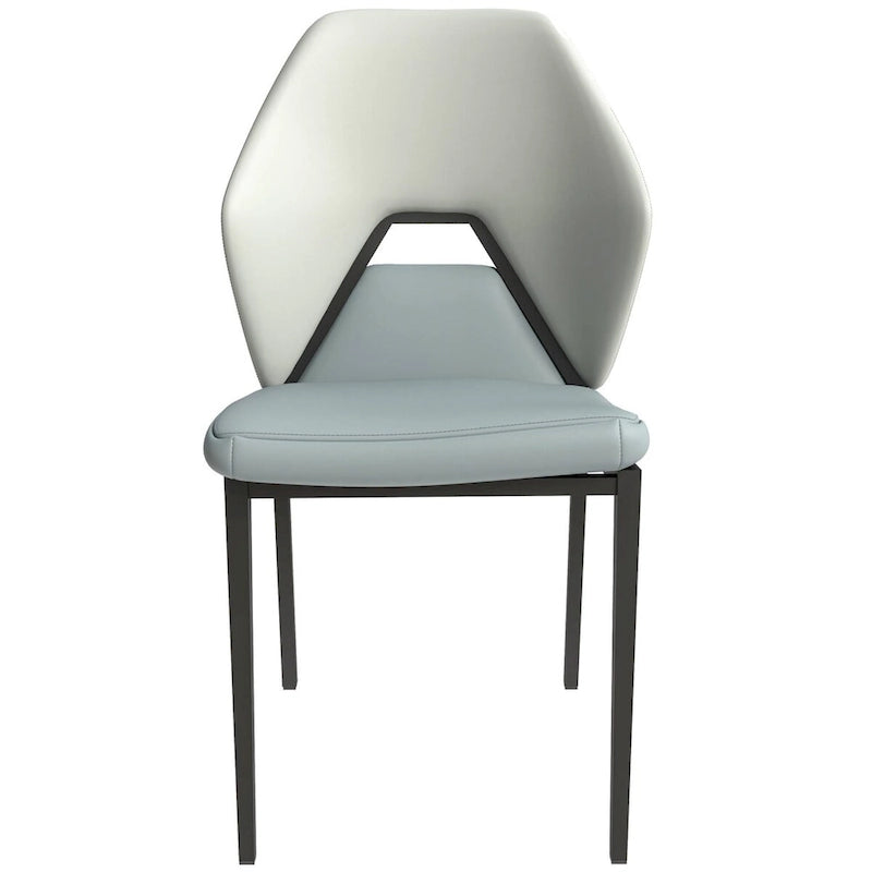 Chaise de salle à manger en cuir PU avec pieds en fer noir, chaise d'appoint de cuisine rembourrée moderne