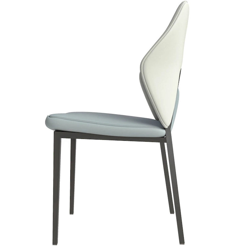 Chaise de salle à manger en cuir PU avec pieds en fer noir, chaise d'appoint de cuisine rembourrée moderne