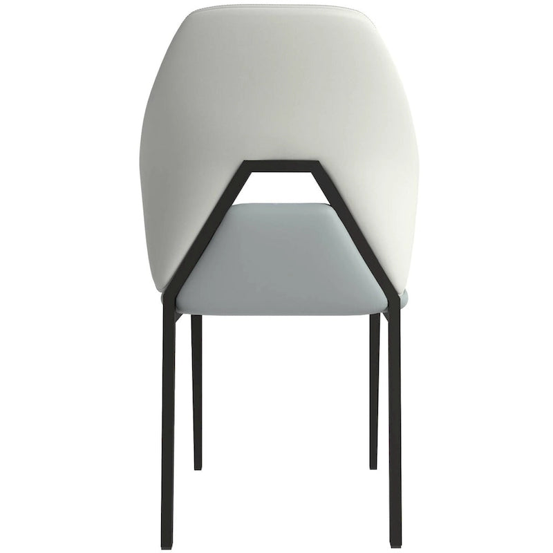 Chaise de salle à manger en cuir PU avec pieds en fer noir, chaise d'appoint de cuisine rembourrée moderne