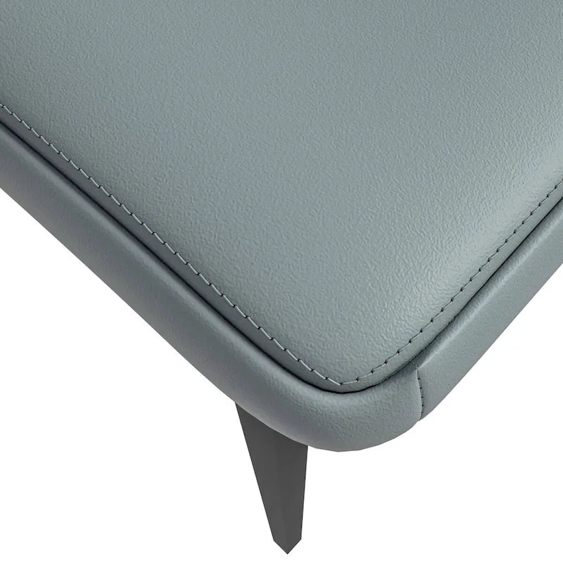 Chaise de salle à manger en cuir PU avec pieds en fer noir, chaise d'appoint de cuisine rembourrée moderne