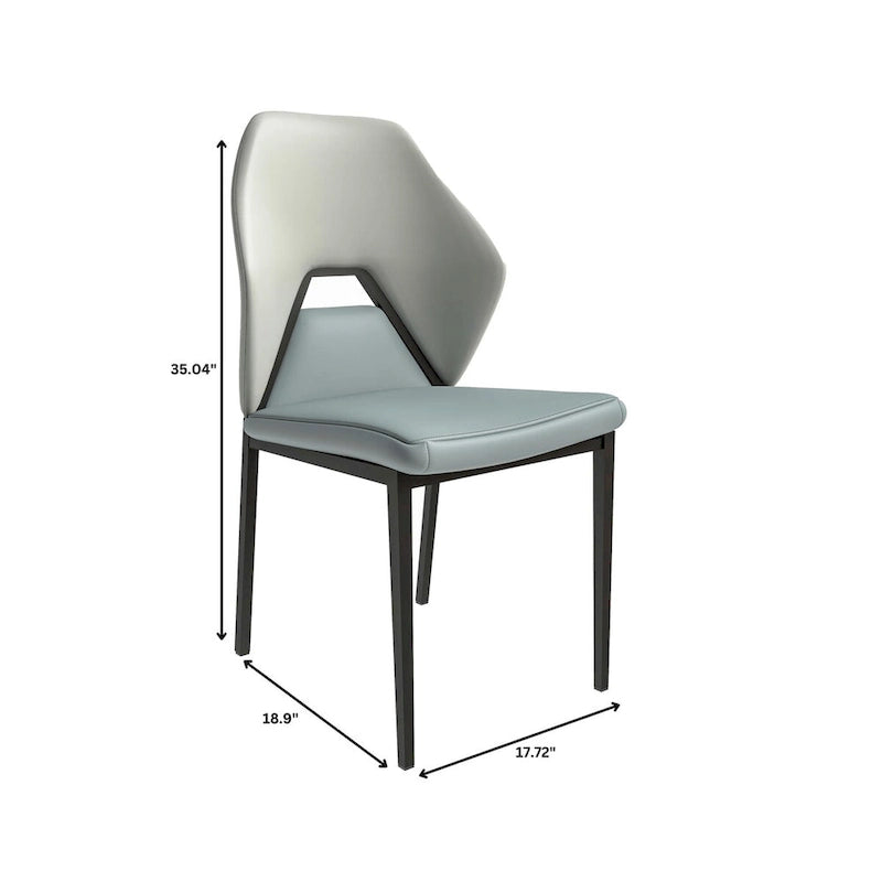 Chaise de salle à manger en cuir PU avec pieds en fer noir, chaise d'appoint de cuisine rembourrée moderne